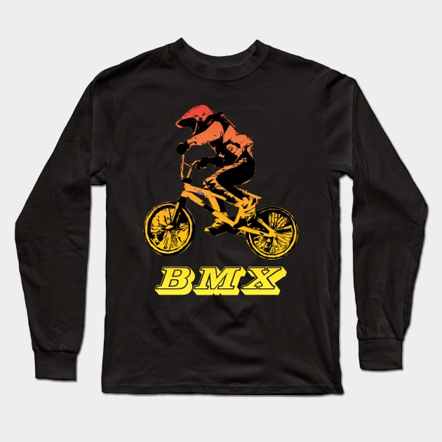 bmx Long Sleeve T-Shirt by rickylabellevie